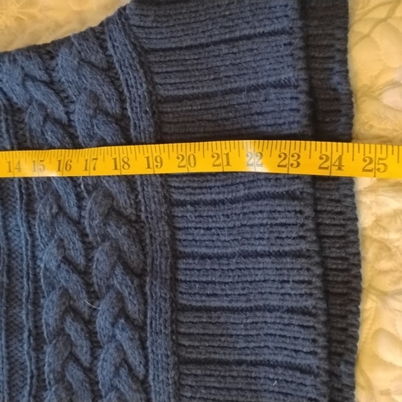 St. John Bay Woman's American Navy Mock Cable Sweater, Size: M, NWT - Picture 9 of 10